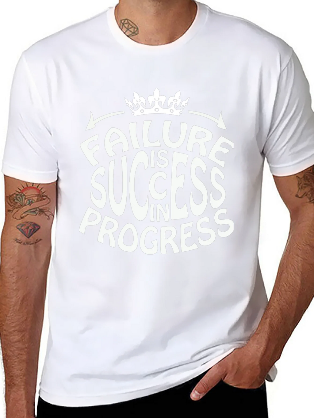 Failure is Success in Progress Black Graphic Tee product image 7
