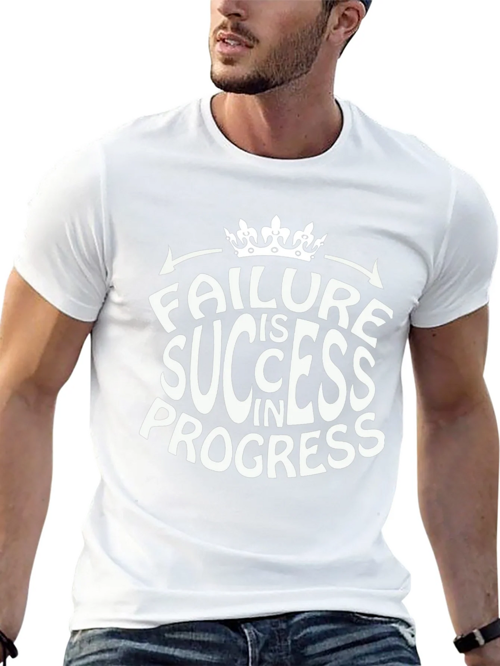 Failure is Success in Progress Black Graphic Tee product image 12