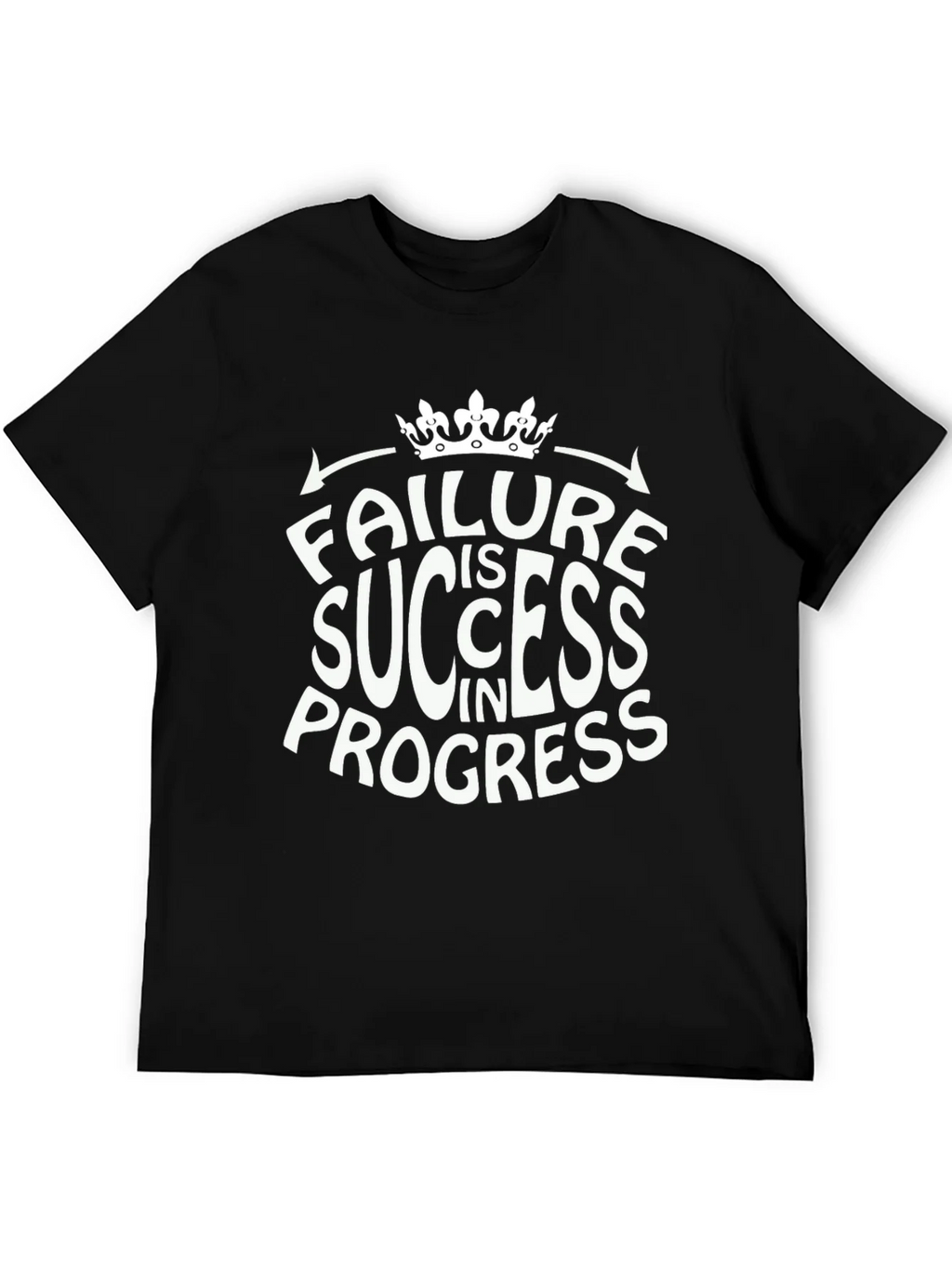 Failure is Success in Progress Black Graphic Tee product image 5