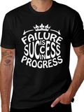 Failure is Success in Progress Black Graphic Tee product image 1