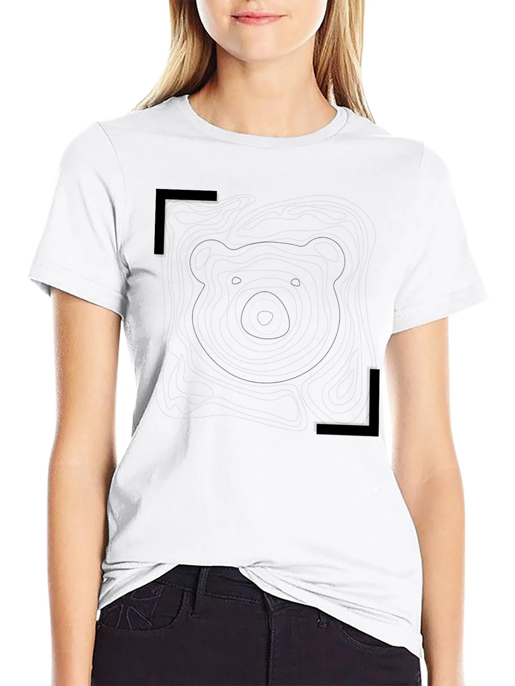 Mens Black Graphic Tee - Bear Outline Design product image 6