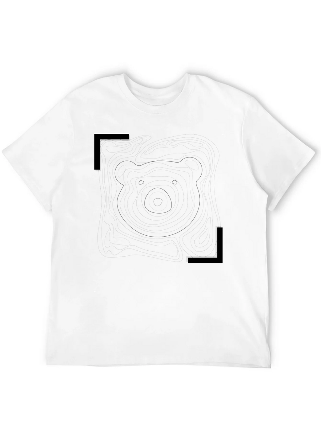 Mens Black Graphic Tee - Bear Outline Design product image 9