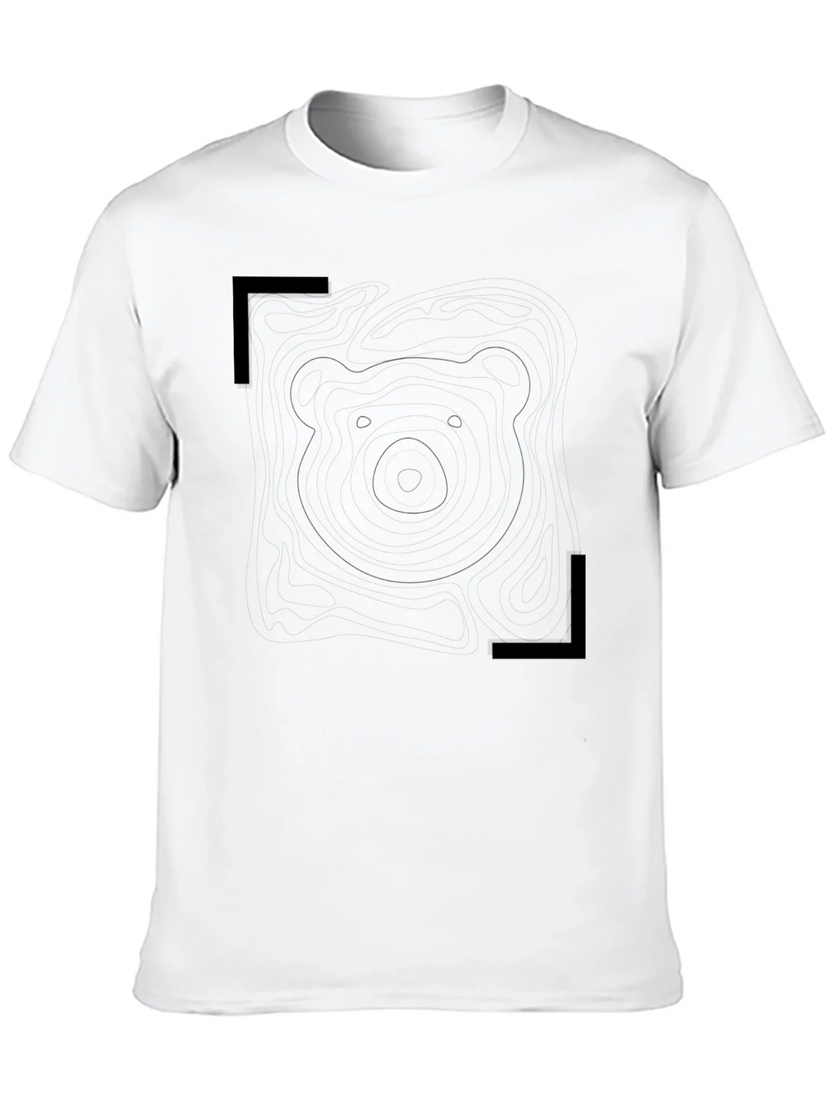 Mens Black Graphic Tee - Bear Outline Design product image 7