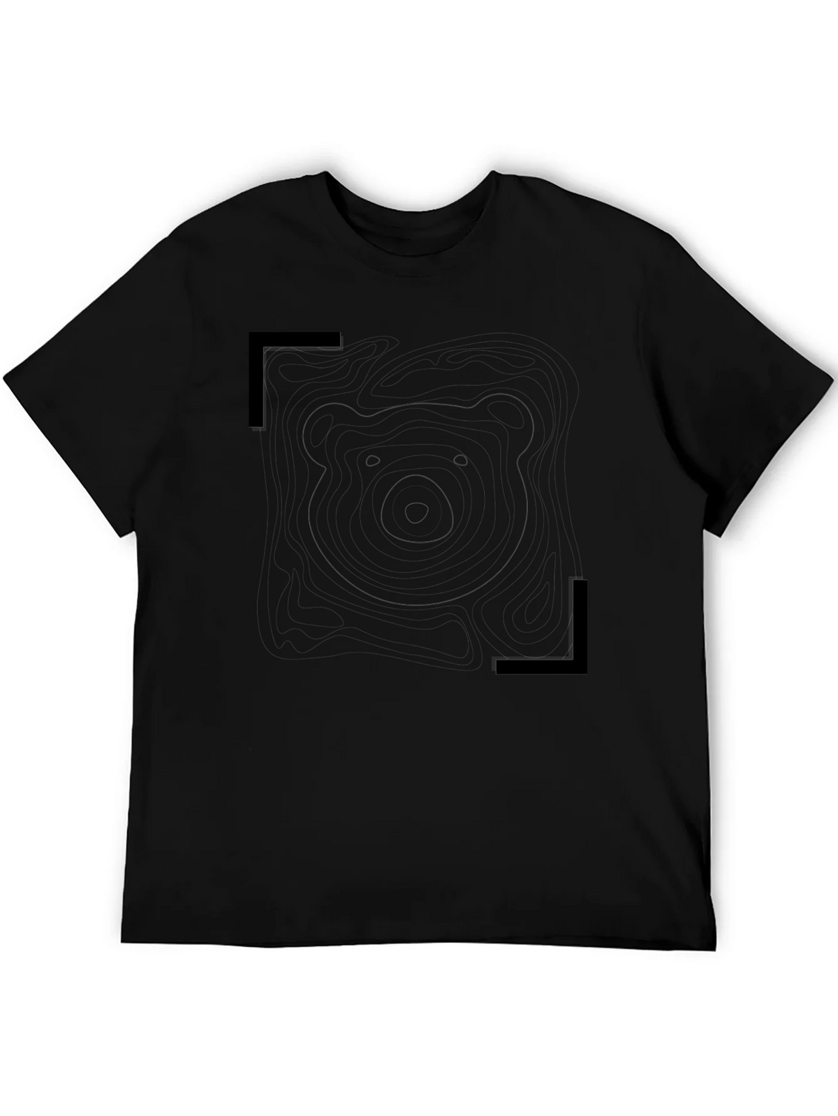 Mens Black Graphic Tee - Bear Outline Design product image 4