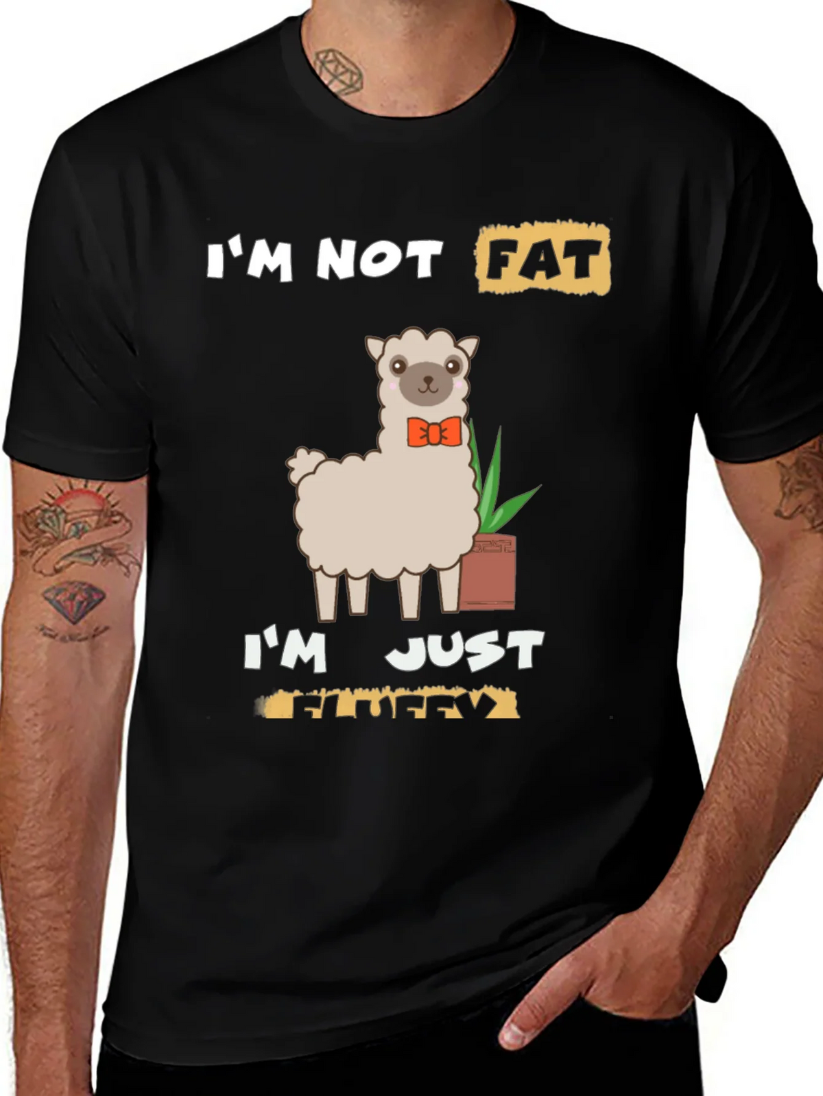 Funny Llama T-Shirt - Im Not Fat Im Fluffy product image 1