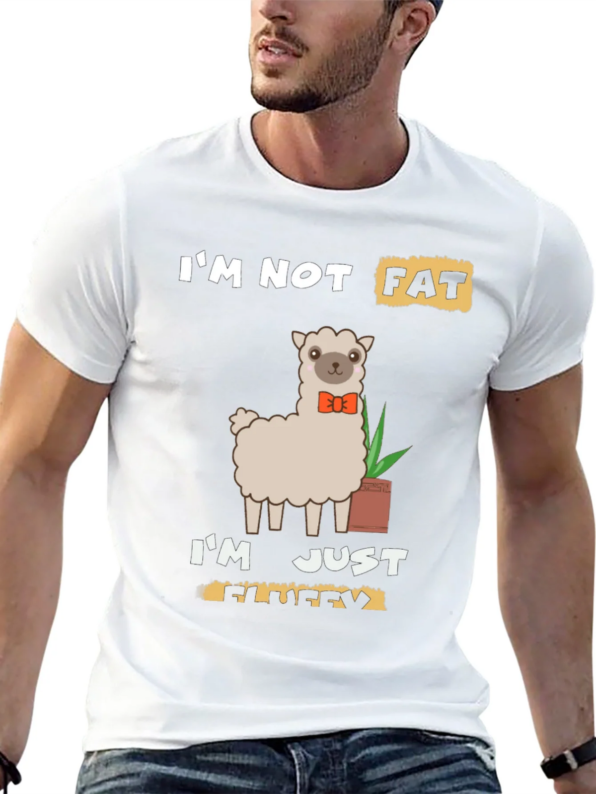 Funny Llama T-Shirt - Im Not Fat Im Fluffy product image 12