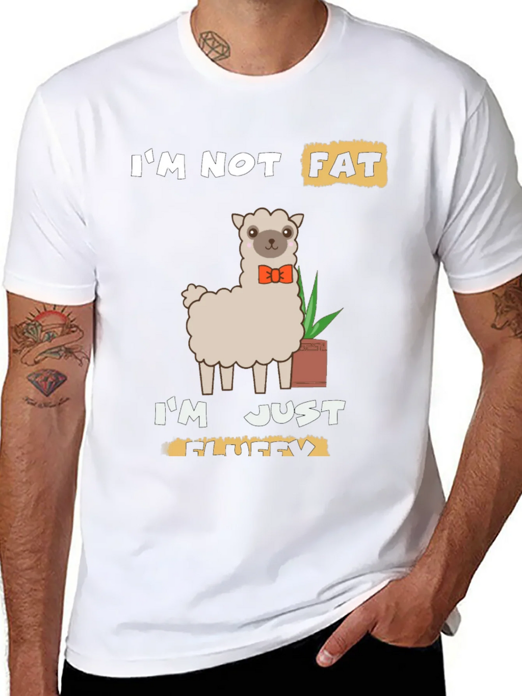 Funny Llama T-Shirt - Im Not Fat Im Fluffy product image 7