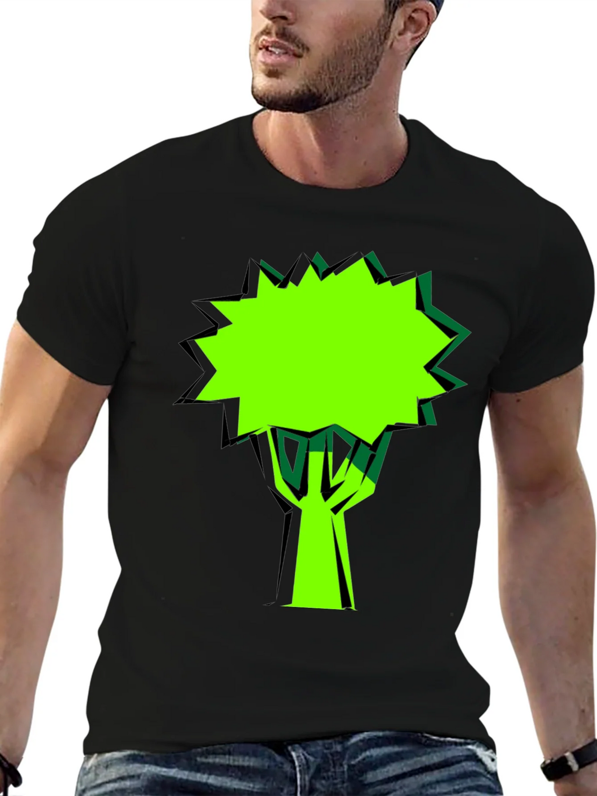 Modern Graphic Tree T-Shirt - Black product image 3