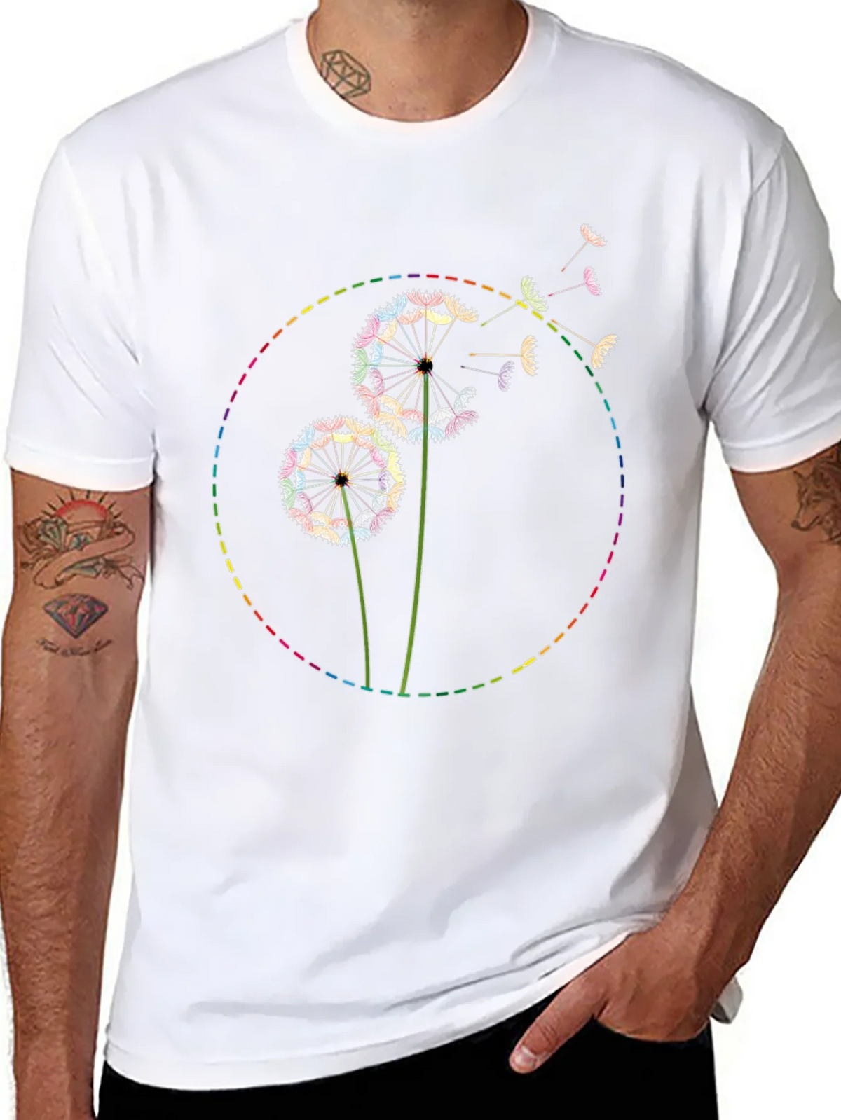Rainbow Dandelion Graphic Tee - Soft Cotton Blend product image 5