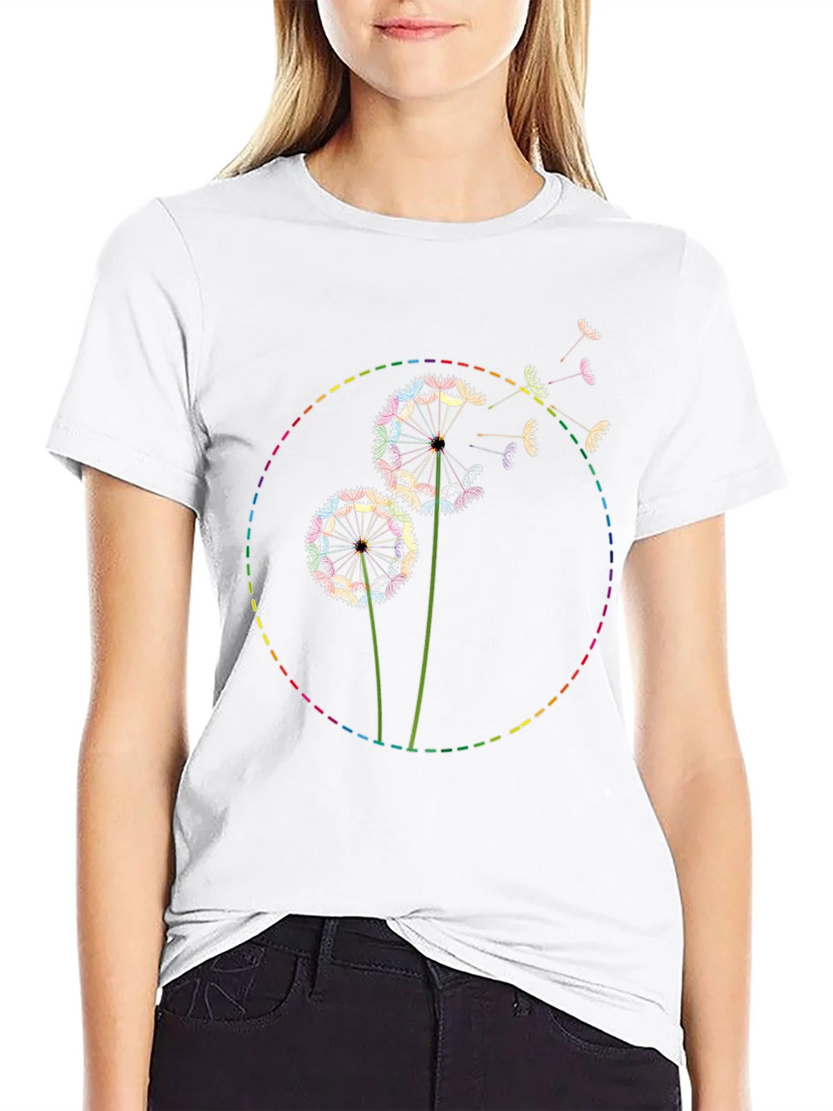 Rainbow Dandelion Graphic Tee - Soft Cotton Blend product image 6