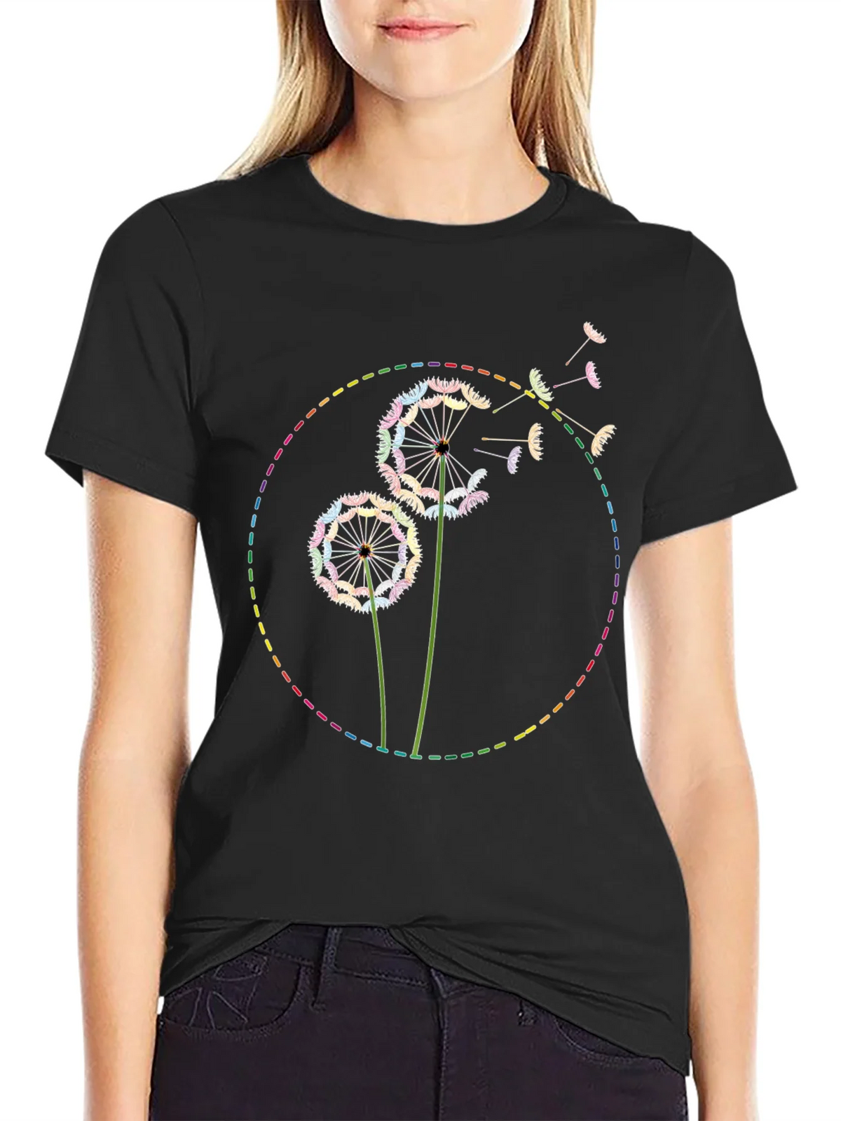 Rainbow Dandelion Graphic Tee - Soft Cotton Blend product image 1
