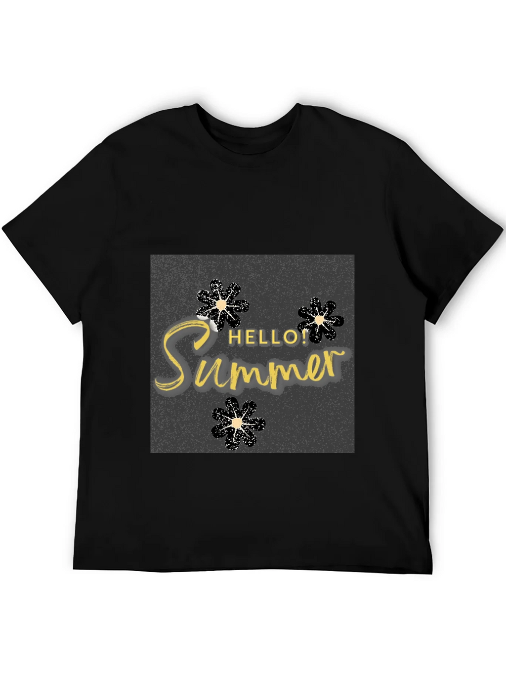 Hello Summer Black T-Shirt Graphic Tee product image 5