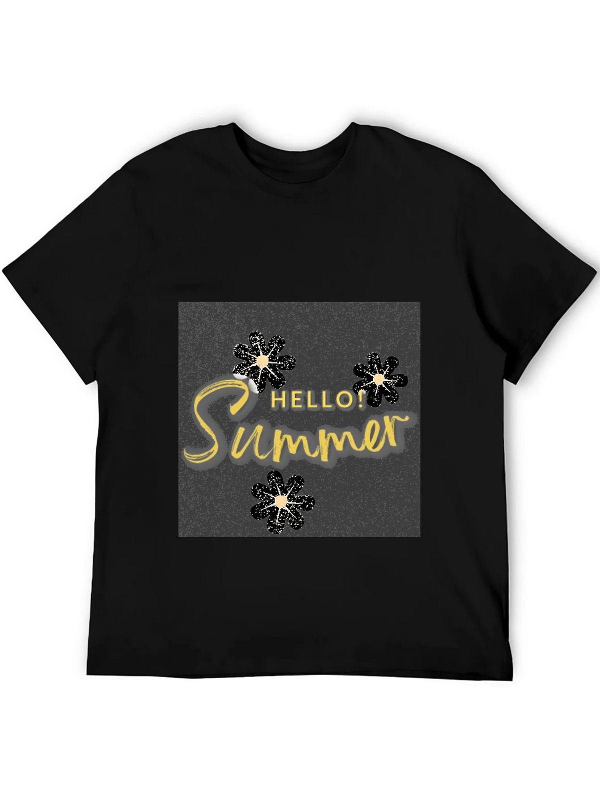 Hello Summer Black T-Shirt Graphic Tee product image 5