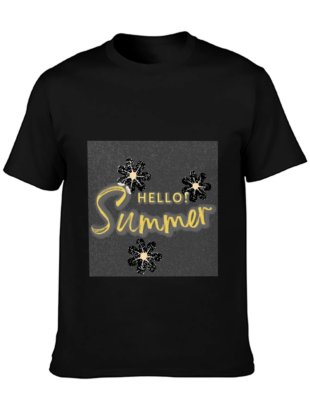 Hello Summer Black T-Shirt Graphic Tee product image 3