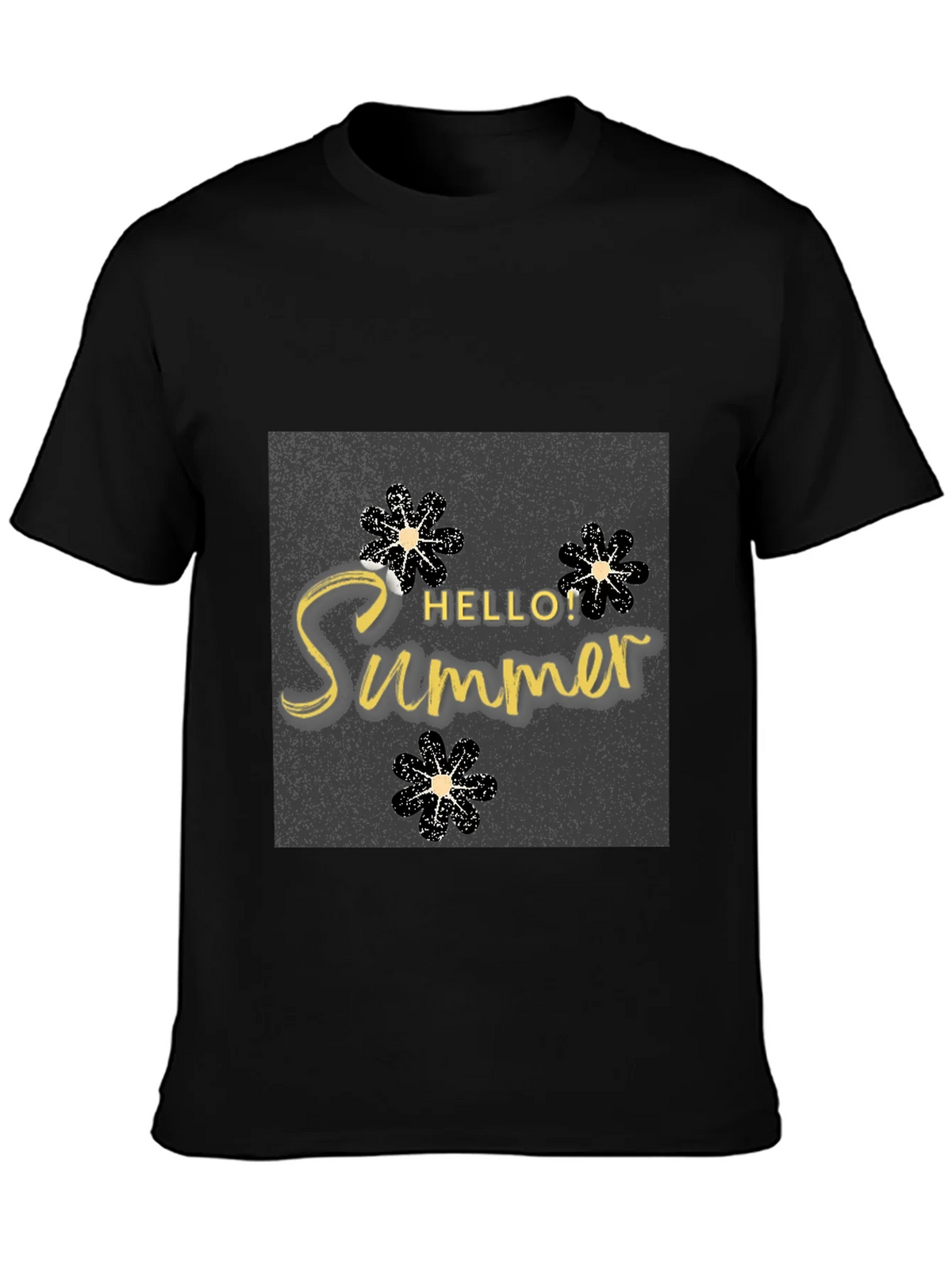Hello Summer Black T-Shirt Graphic Tee product image 3