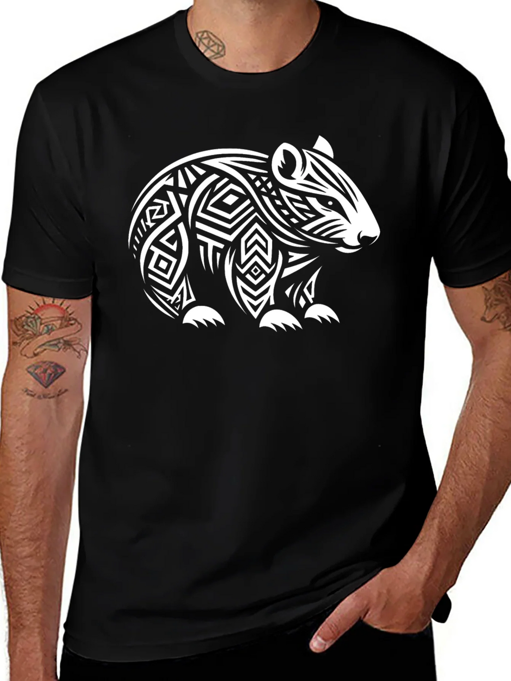 Tribal Wombat Black Tee product image 1