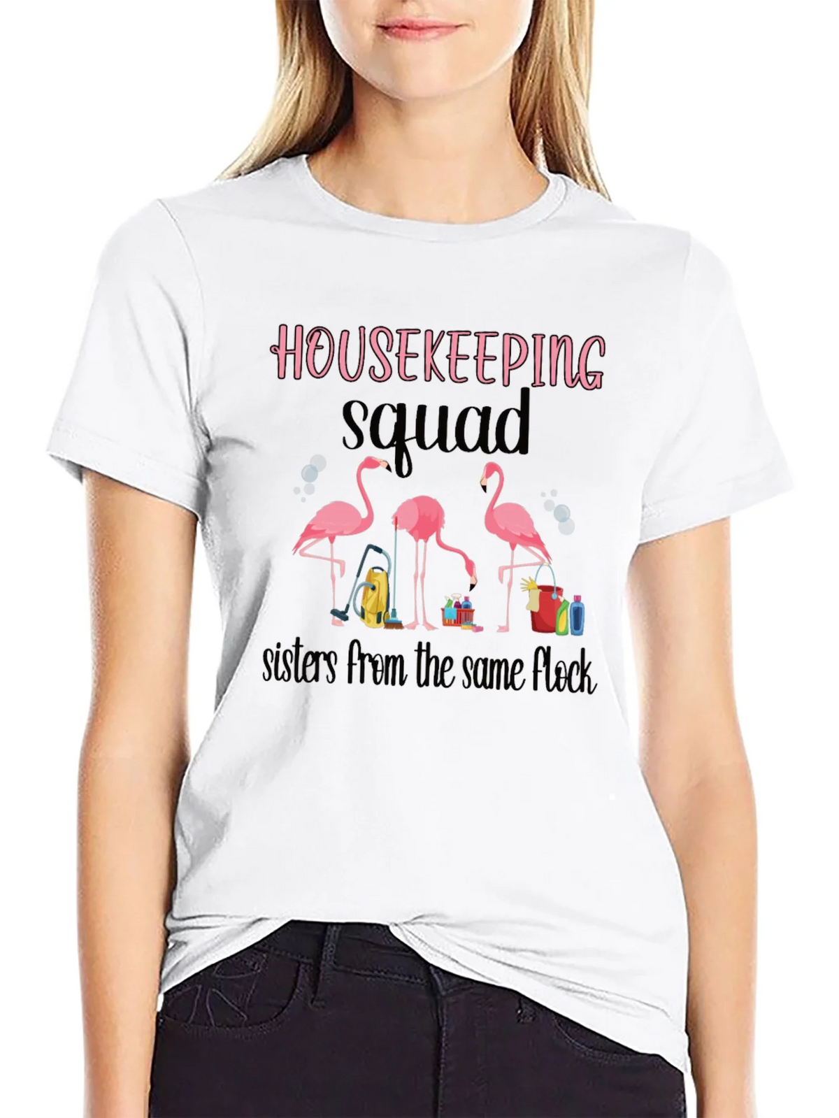 Housekeeping Squad Flamingo T-Shirt product image 8