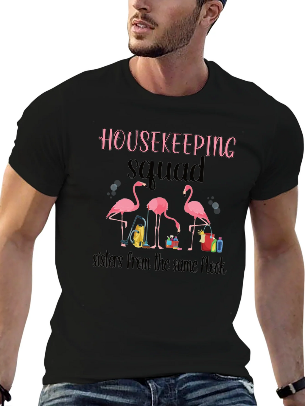 Housekeeping Squad Flamingo T-Shirt product image 6
