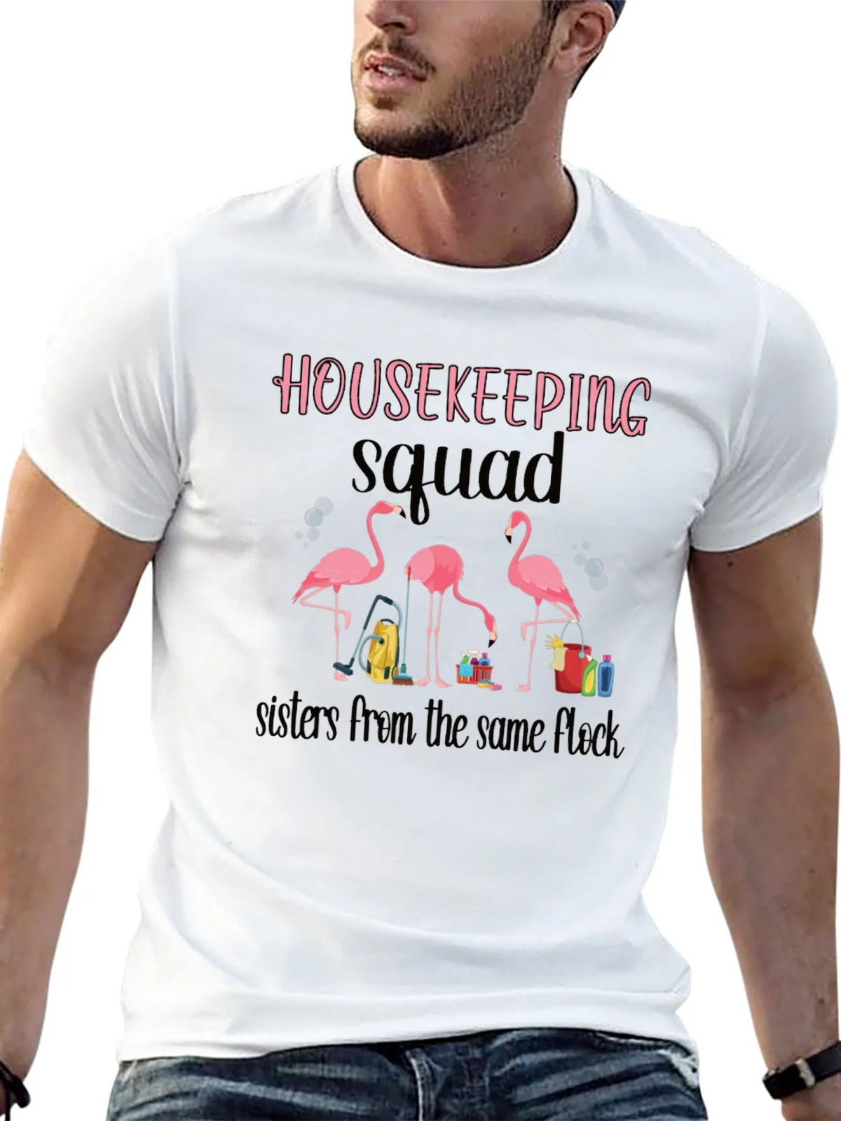 Housekeeping Squad Flamingo T-Shirt product image 12