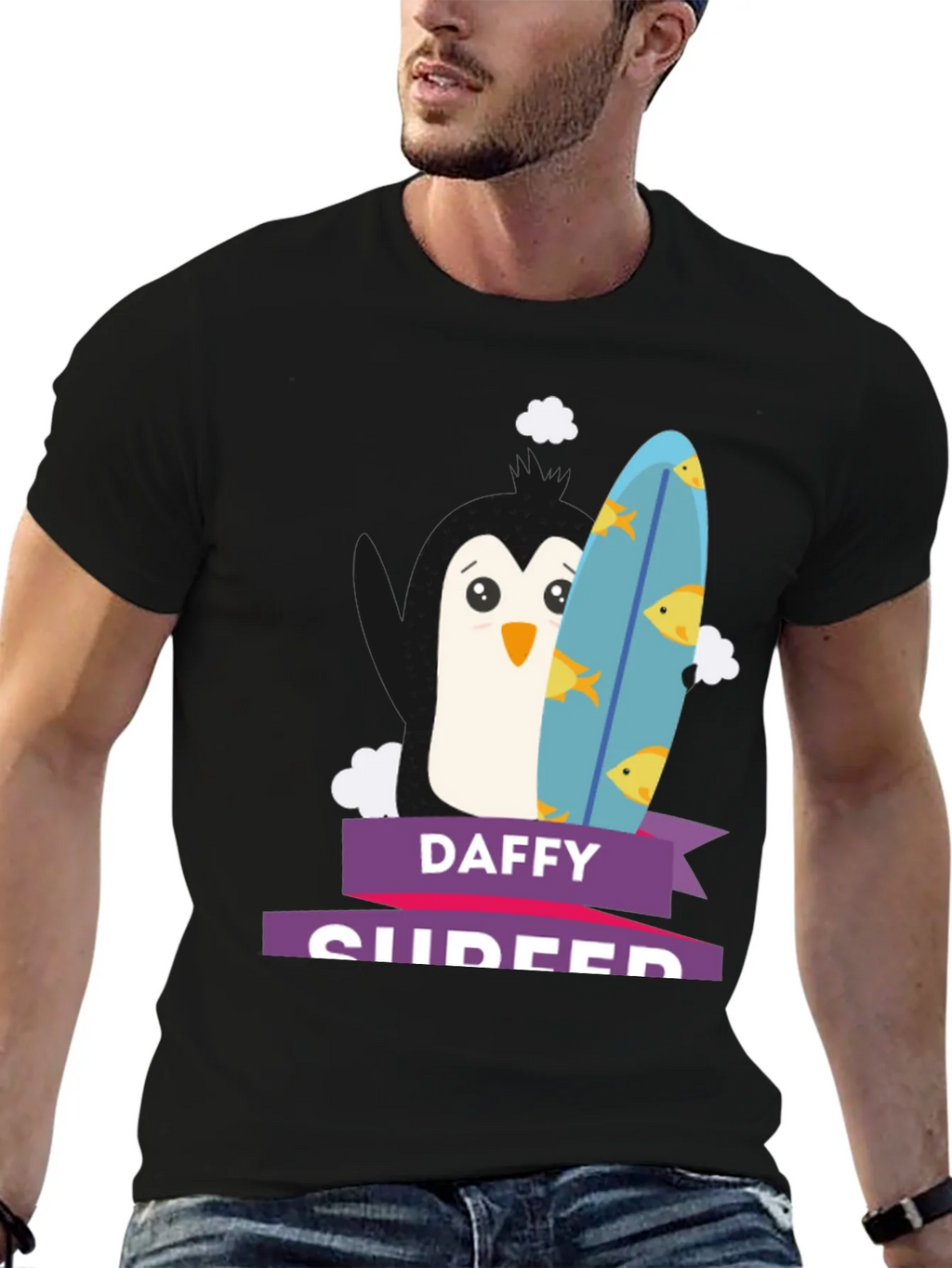 Daffy Surfer T-Shirt - Penguin Surfboard Graphic Tee product image 6