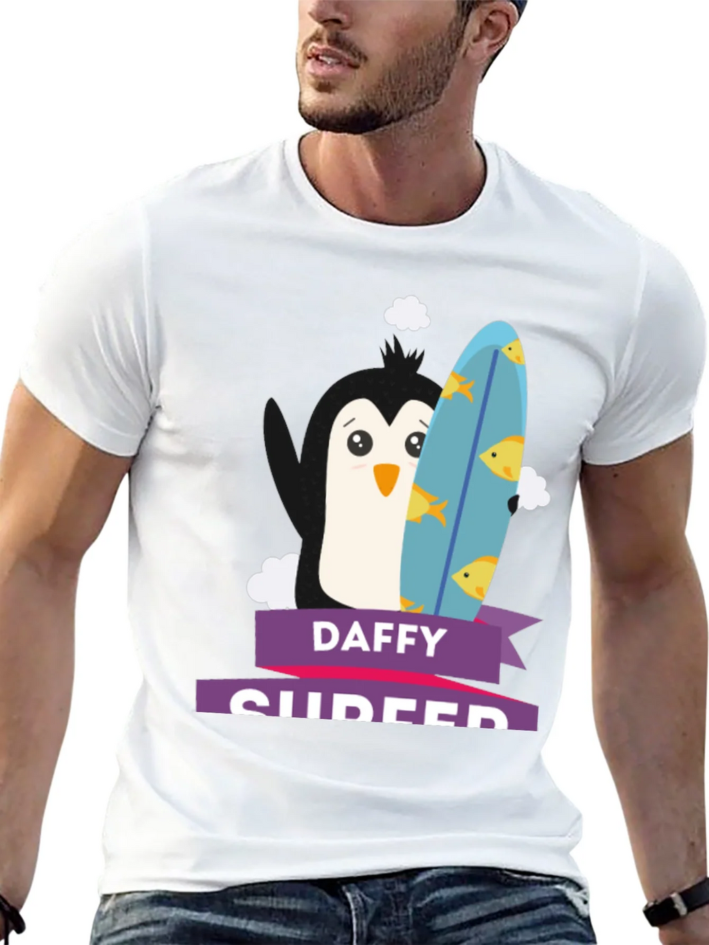 Daffy Surfer T-Shirt - Penguin Surfboard Graphic Tee product image 12
