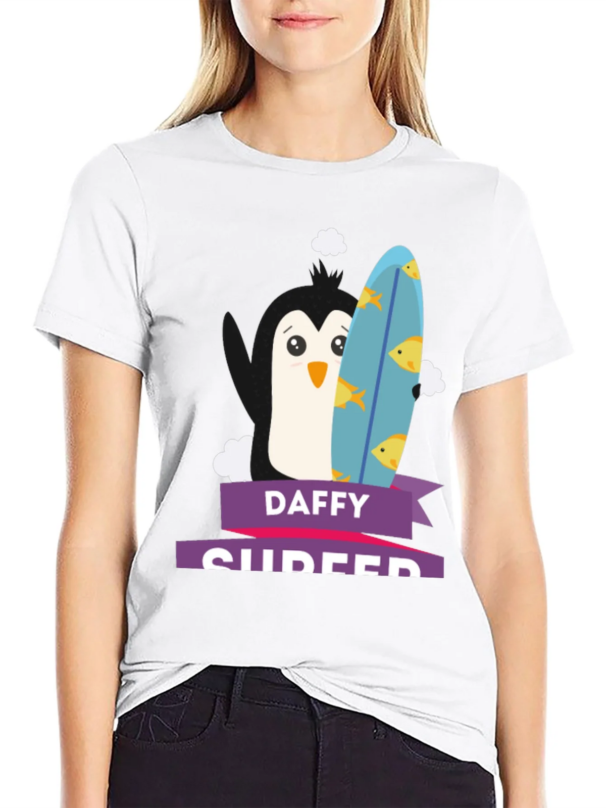 Daffy Surfer T-Shirt - Penguin Surfboard Graphic Tee product image 8
