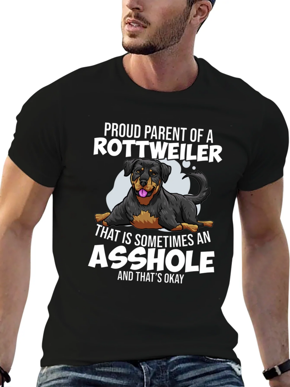 Proud Rottweiler Parent Graphic Tee - Black product image 6