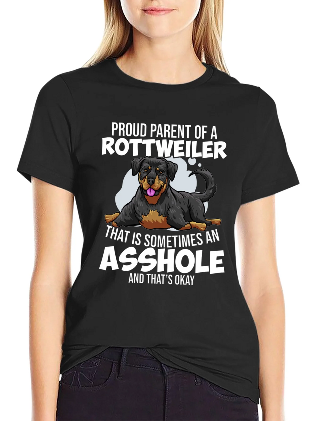 Proud Rottweiler Parent Graphic Tee - Black product image 2