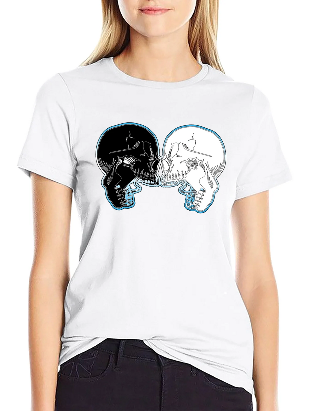 Yin Yang Skulls Graphic T-Shirt product image 8