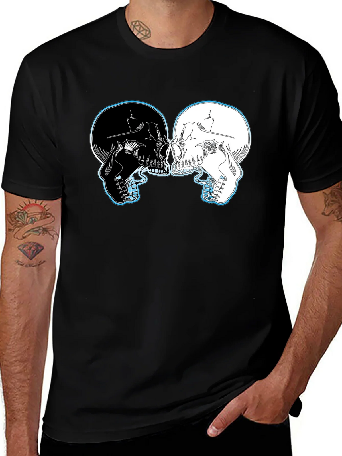 Yin Yang Skulls Graphic T-Shirt product image 1