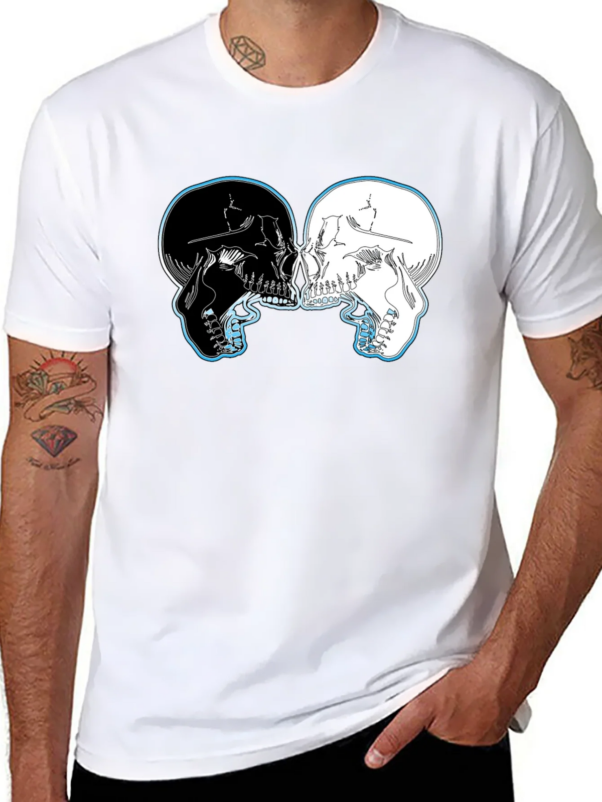 Yin Yang Skulls Graphic T-Shirt product image 7