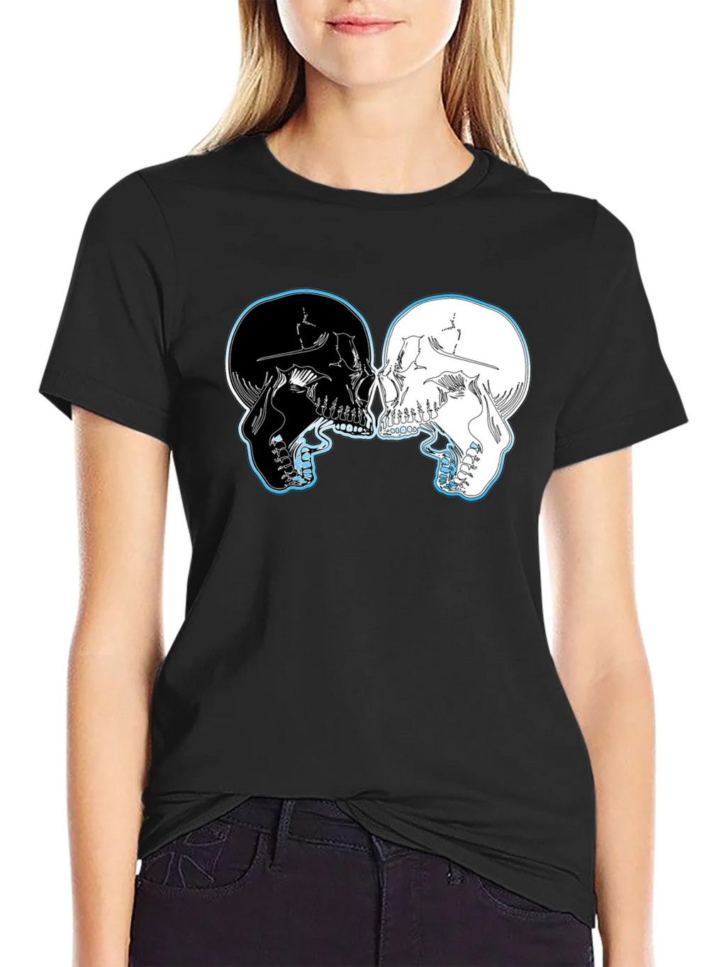 Yin Yang Skulls Graphic T-Shirt product image 2