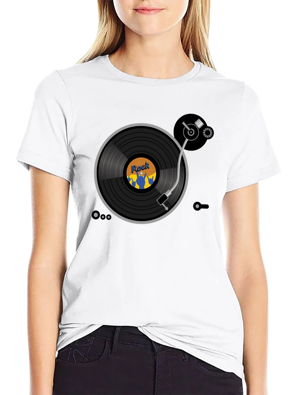 Rock Music Turntable T-Shirt - Retro Vinyl Design product image 4