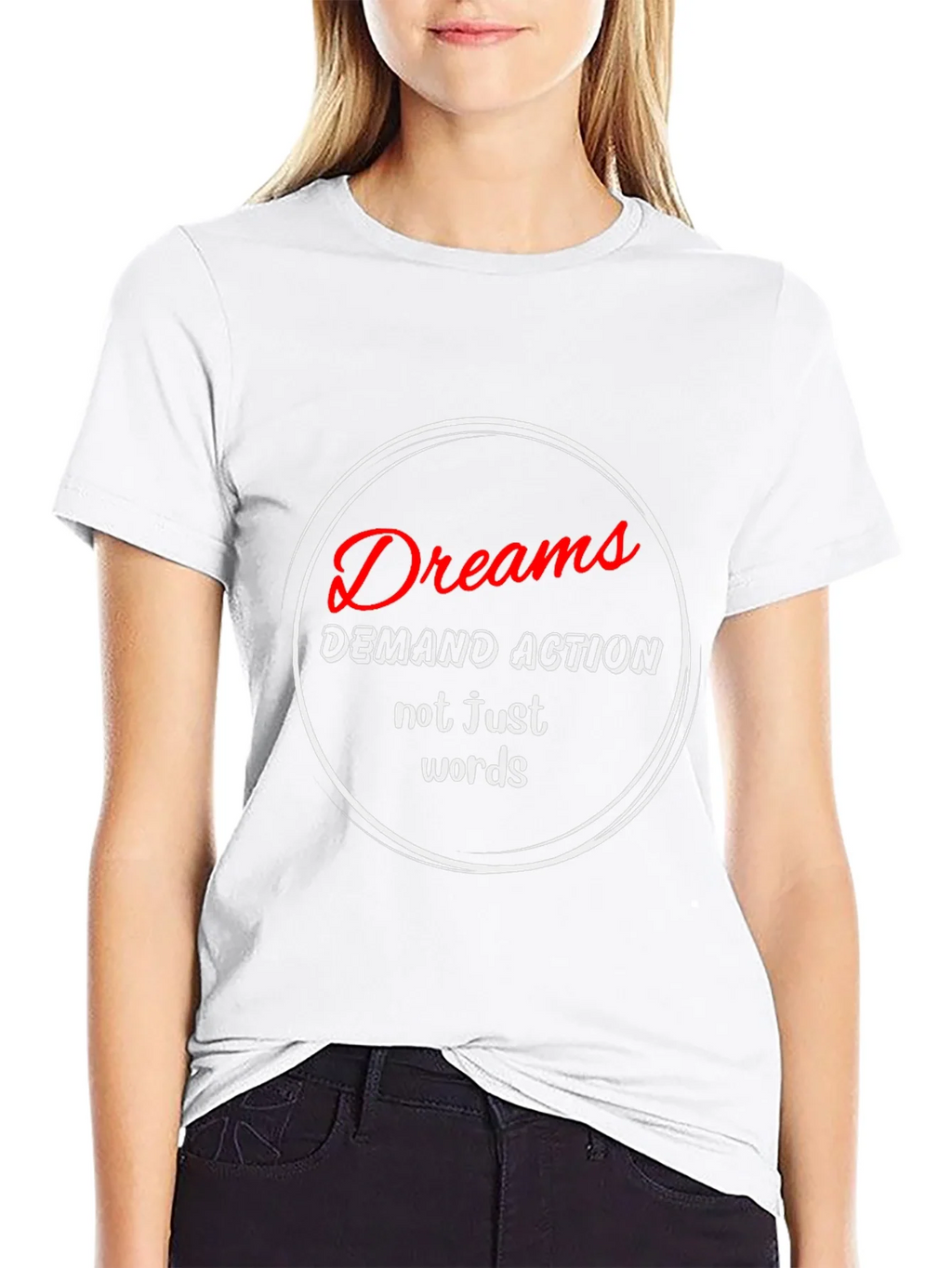 Dreams Demand Action T-Shirt - Motivational Black Tee product image 8