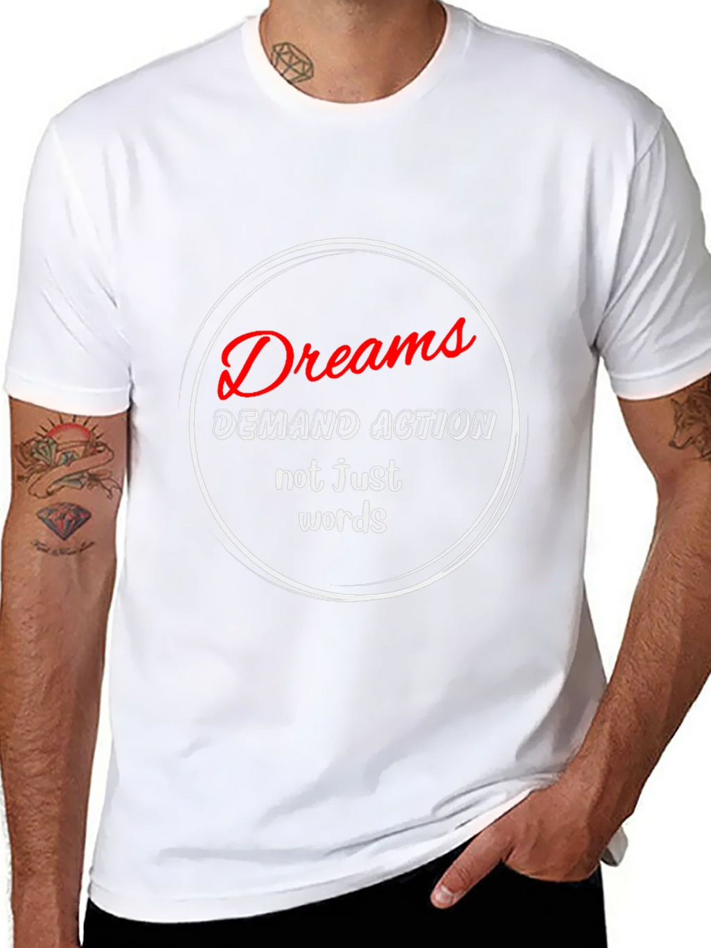 Dreams Demand Action T-Shirt - Motivational Black Tee product image 7