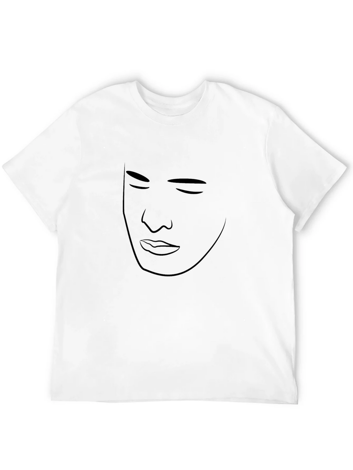 Minimalist Face Outline Black T-Shirt product image 11
