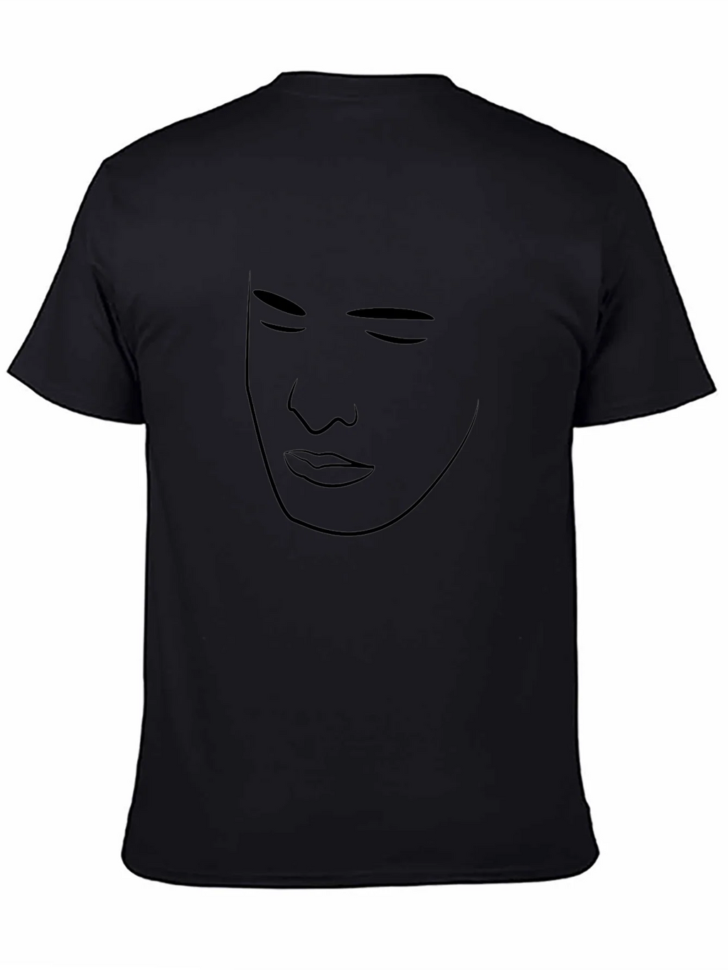 Minimalist Face Outline Black T-Shirt product image 4