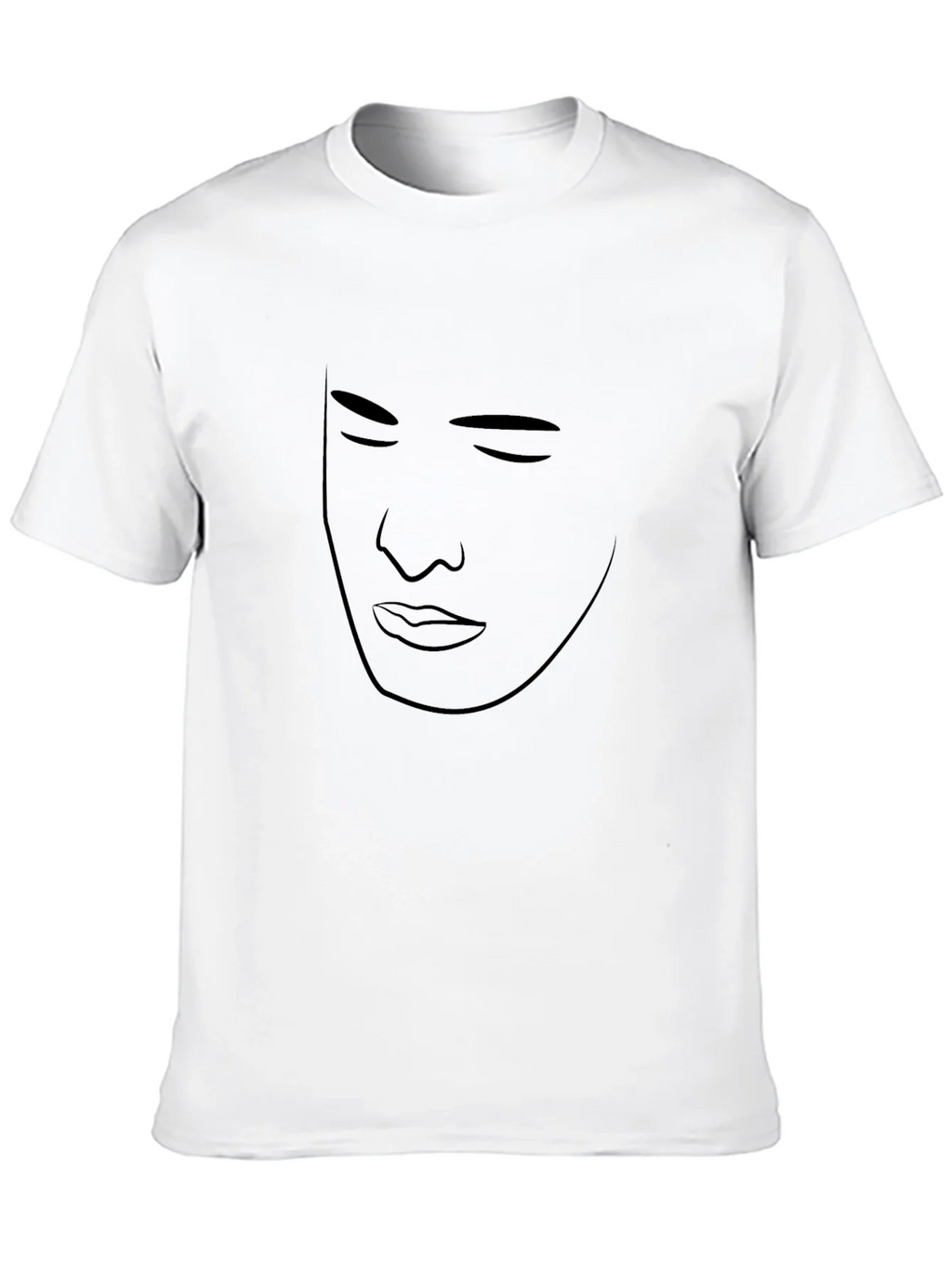 Minimalist Face Outline Black T-Shirt product image 9