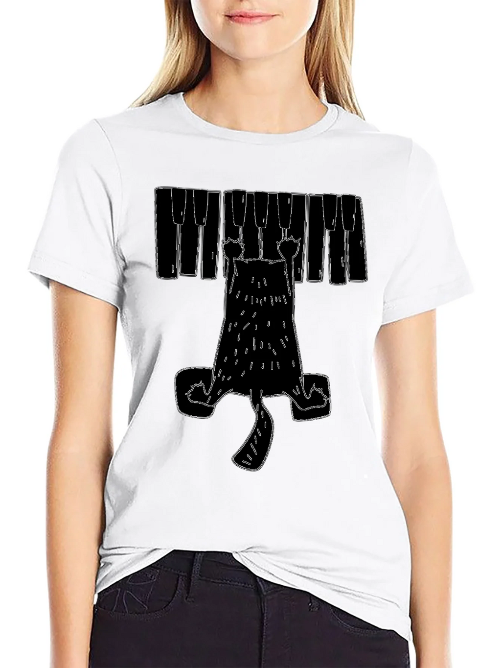 Piano Cat Graphic T-Shirt product image 4