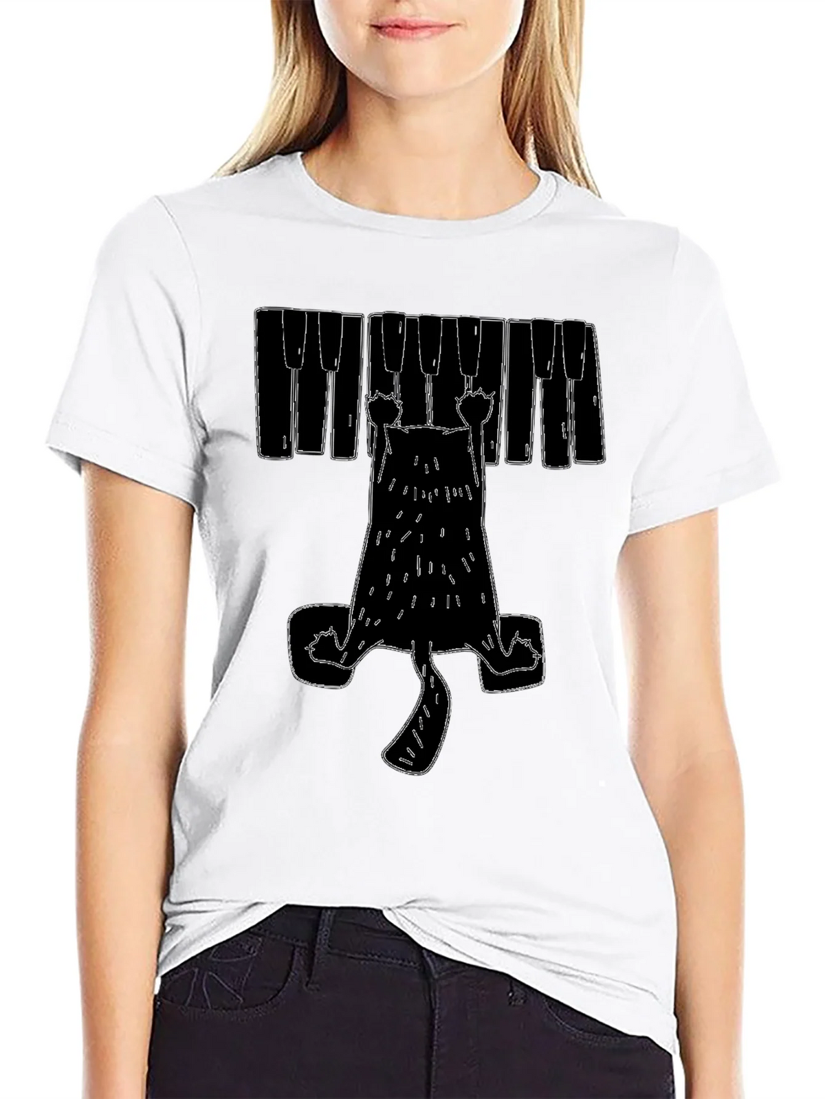 Piano Cat Graphic T-Shirt product image 4