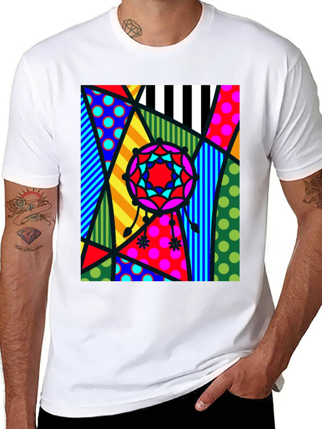Abstract Geometric Patterned Mens T-Shirt product image 6