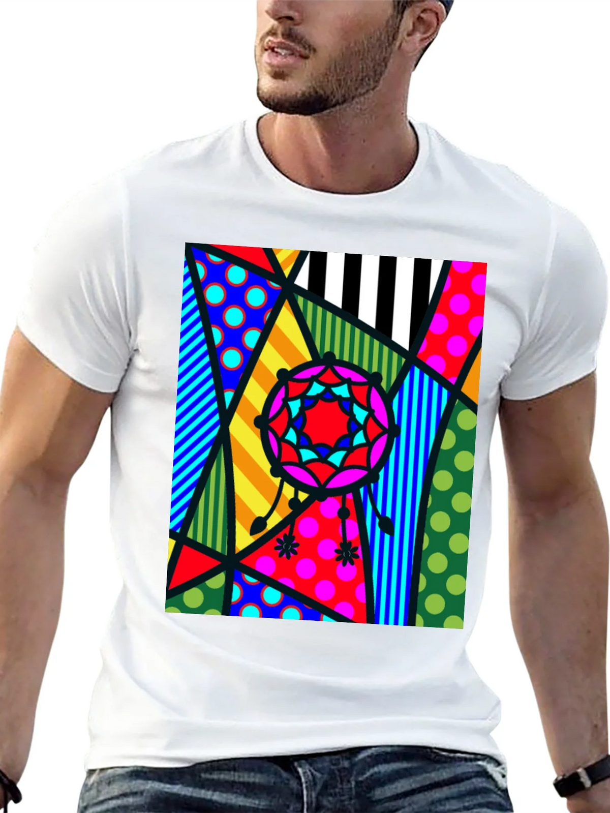 Abstract Geometric Patterned Mens T-Shirt product image 9