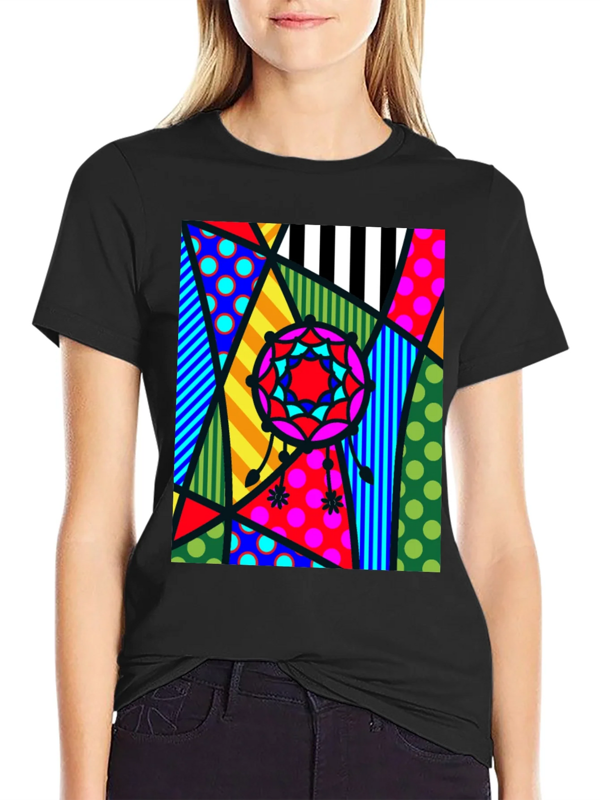 Abstract Geometric Patterned Mens T-Shirt product image 1