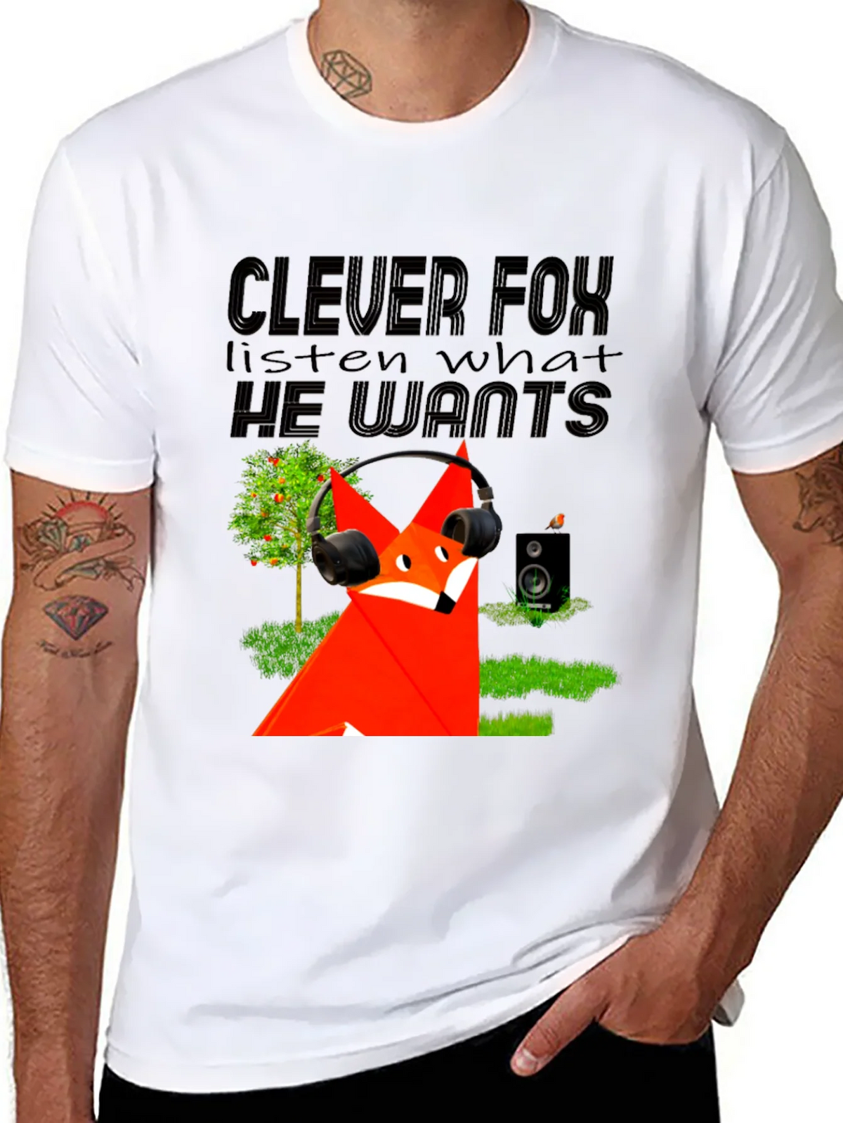 Clever Fox Graphic Tee - Listen Up in Style! product image 6