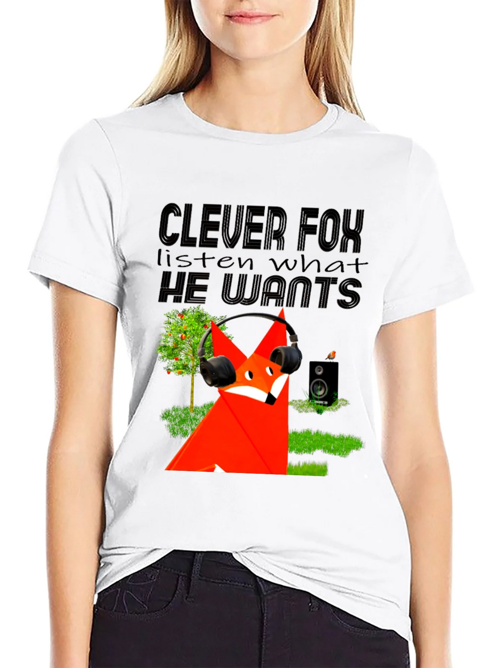 Clever Fox Graphic Tee - Listen Up in Style! product image 7