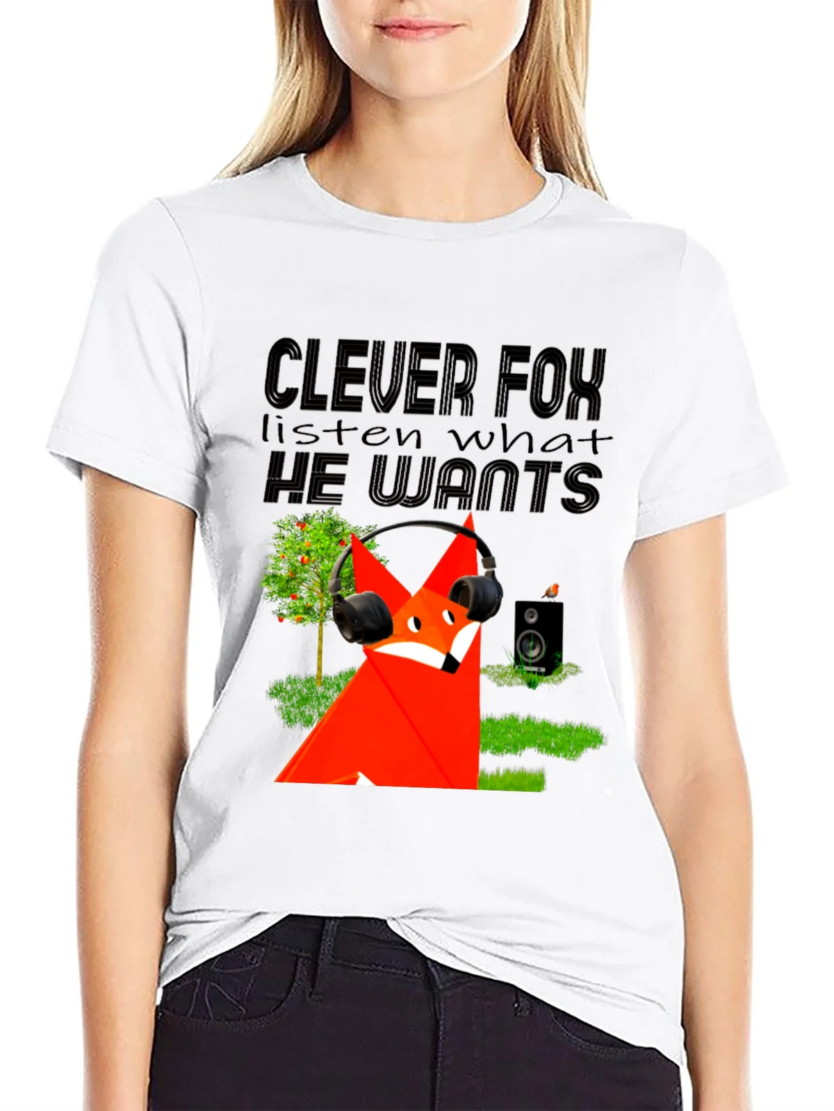 Clever Fox Graphic Tee - Listen Up in Style! product image 7