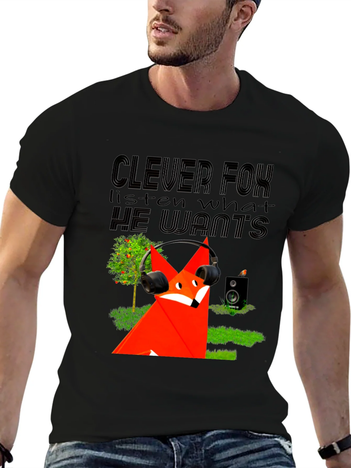 Clever Fox Graphic Tee - Listen Up in Style! product image 5