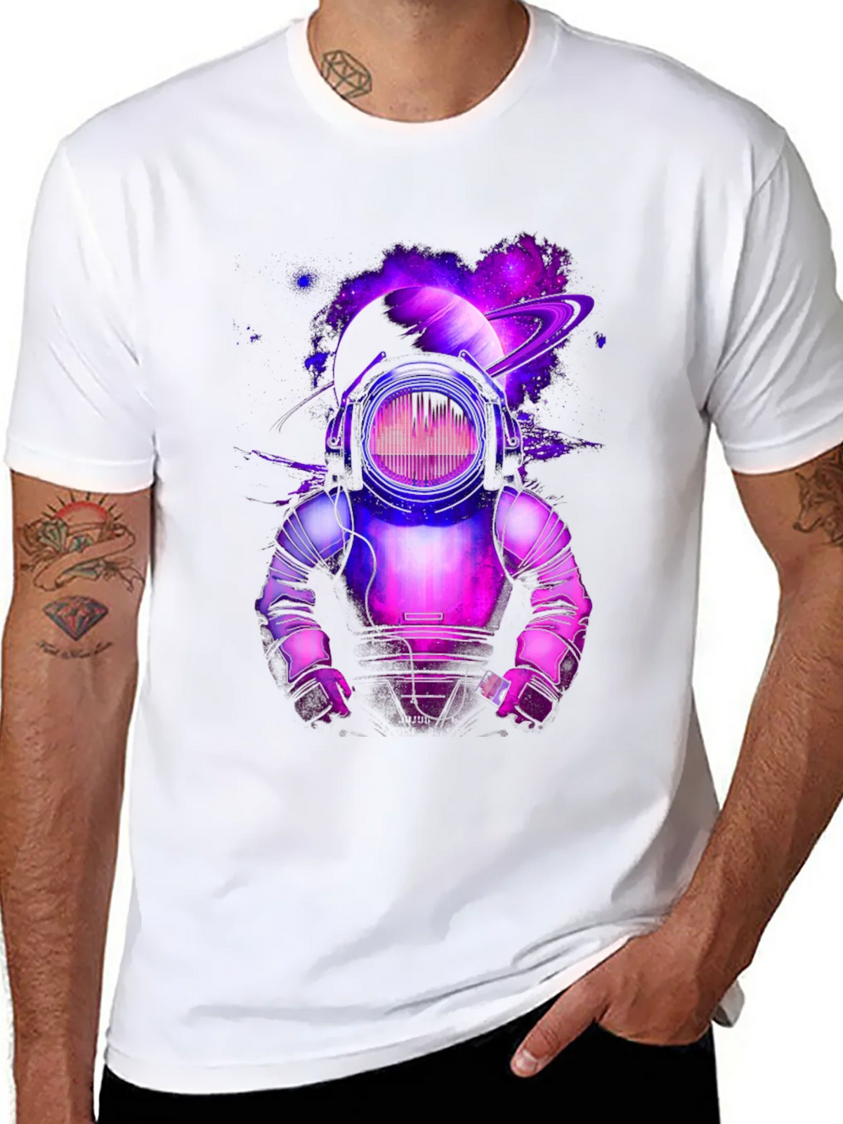 Cosmic DJ Astronaut Graphic Tee product image 7