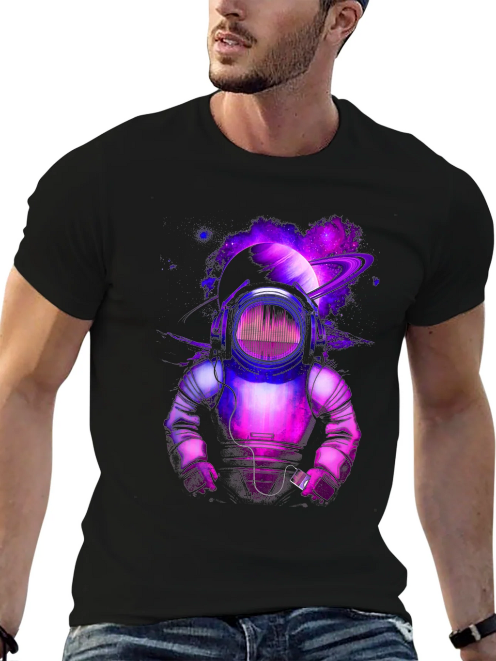 Cosmic DJ Astronaut Graphic Tee product image 6