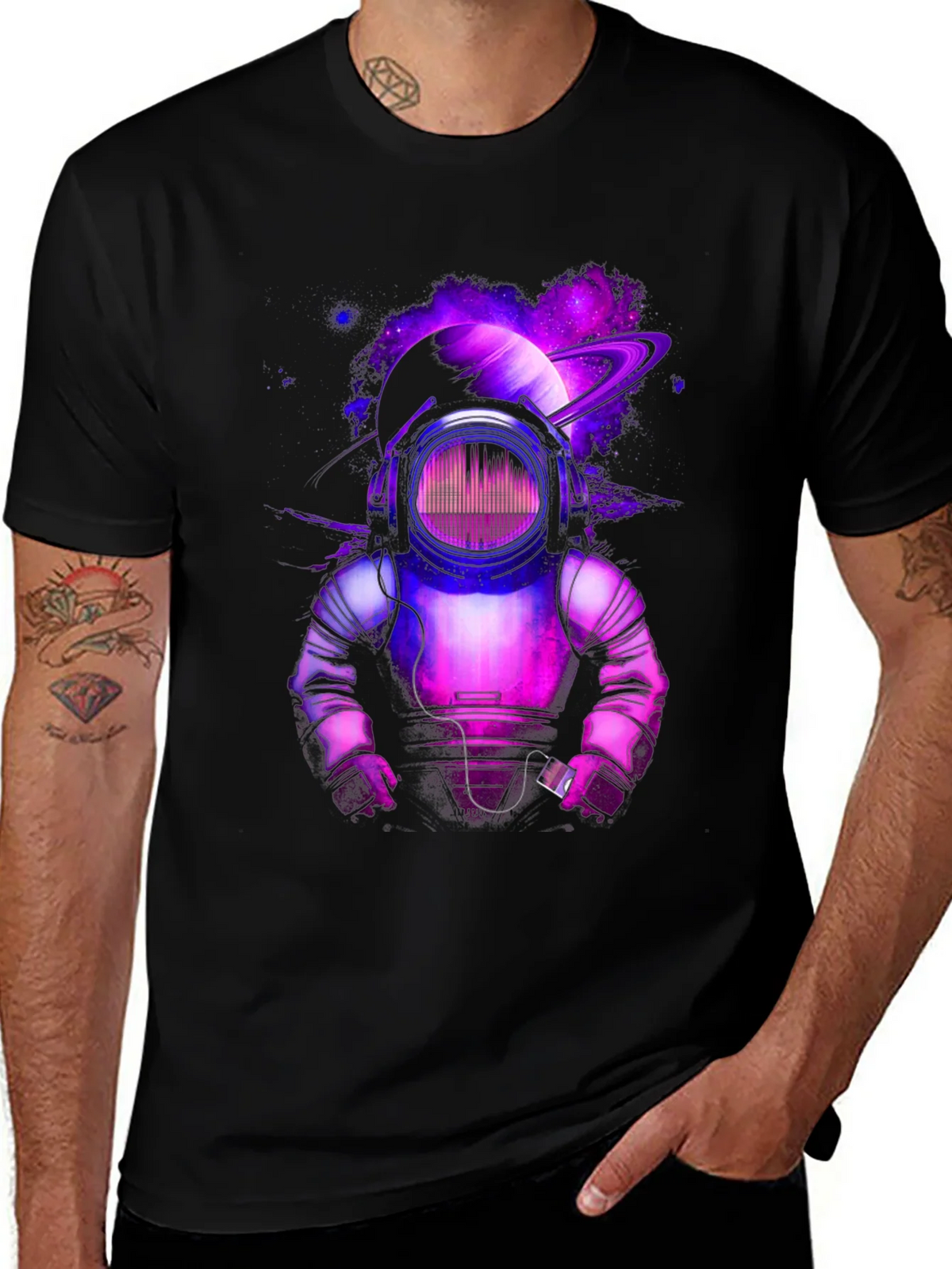 Cosmic DJ Astronaut Graphic Tee product image 1